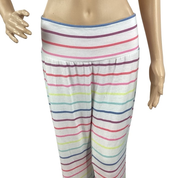 Chaser Rainbow Stripe Lounge Pants White Multicolor Size M - Picture 2 of 6